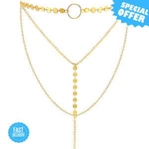 BRAND NEW Suyi Layered Sequins Choker Necklace with Pendant